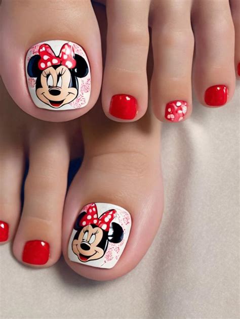 minnie mouse toe nails|215+ Minnie Mouse Toe Nail Designs and Ideas